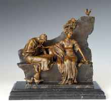 Classical Figure Statue Couple Loving Bronze Sculpture TPE-1009